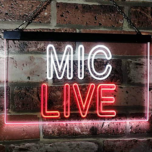 On Air Mic Live Dual LED Neon Light Sign